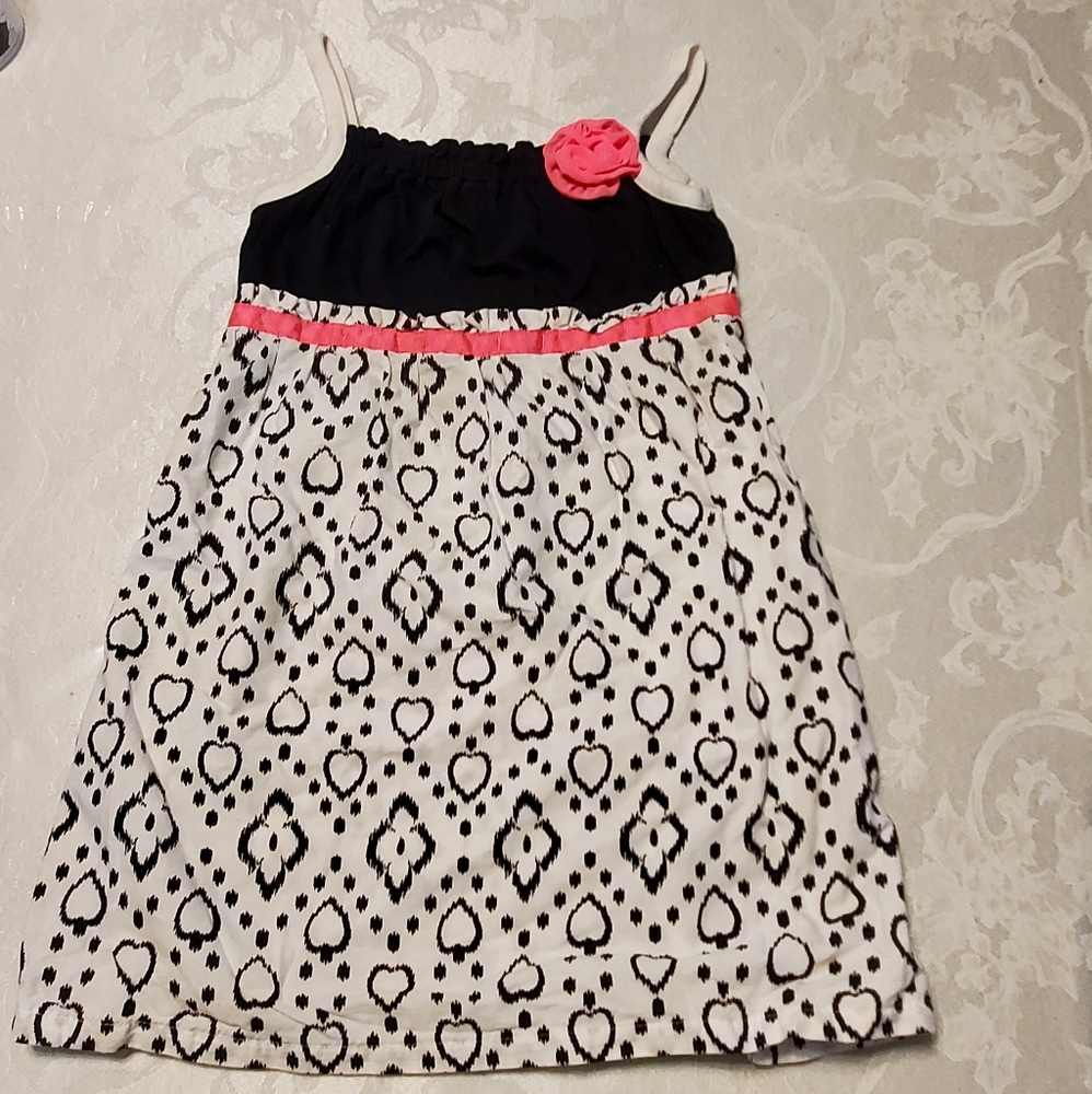 Healthtex Girls black white pilka dot pink bow 